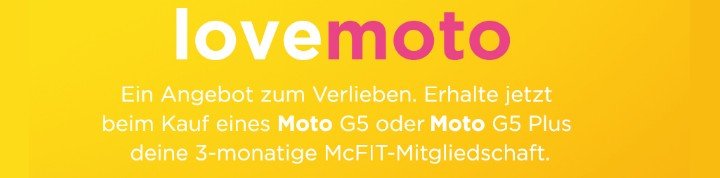 Lenovo Moto G5 oder G5 Plus mit McFit Gutschein